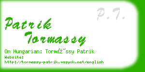 patrik tormassy business card